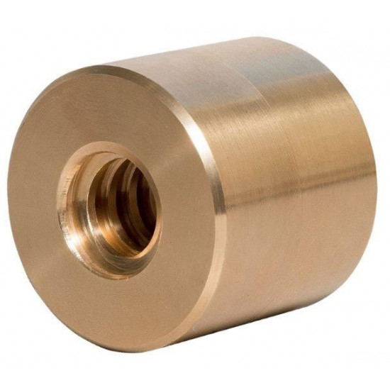 Bronz hengeres anya Tr12x3 balmenetes - D45xL40 Bronz hengeres anya Tr12x3 balmenetes - D45xL40