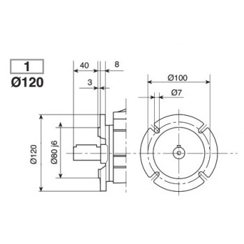 CHC 16/20 Külső D=120mm - felfogató D=100mm - illesztő D=80mm