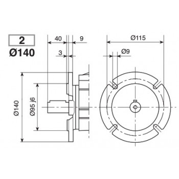 CHC 16/20 Külső D=140mm - felfogató D=115mm - illesztő D=95mm