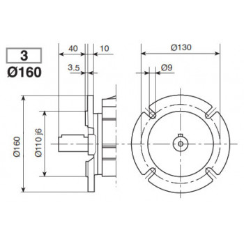 CHC 16/20 Külső D=160mm - felfogató D=130mm - illesztő D=110mm
