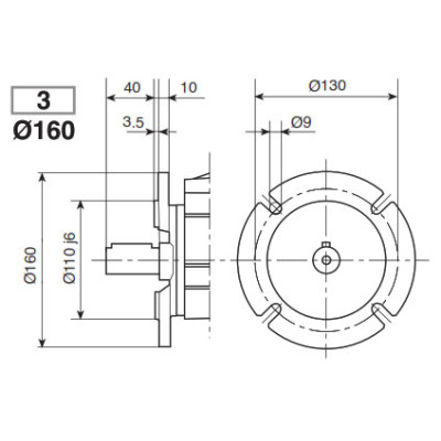 CHC 16/20 Külső D=160mm - felfogató D=130mm - illesztő D=110mm CHC 16/20 Külső D=160mm - felfogató D=130mm - illesztő D=110mm