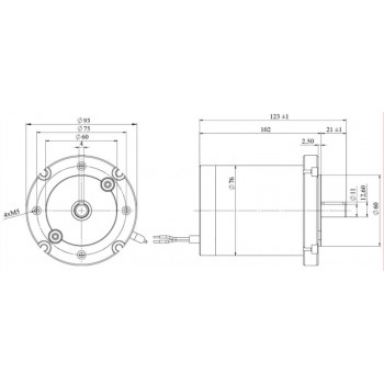 DC Motor 12V DC 140W IEC 63B14, Teng. d=11mm 14001/min. 1,4A 0,5Nm Mmax.1,5Nm 