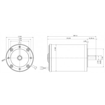 DC Motor 12V DC 300W IEC 71B14, Teng. d=14mm 14001/min. 2A 1Nm Mmax.3Nm IP20