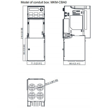 Kábelvezető tálca - MS300 / MH300  A1 és A2 méretű frekiváltóhoz (Frame A1, A2)