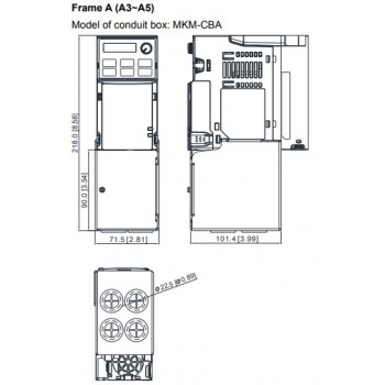 Kábelvezető tálca - MS300 / MH300  A3 ~ A5 méretű frekiváltóhoz (Frame A3 ~ A5)