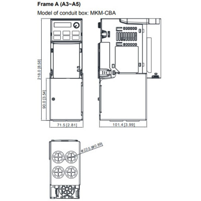 Kábelvezető tálca - MS300 / MH300  A3 ~ A5 méretű frekiváltóhoz (Frame A3 ~ A5)