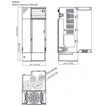 Kábelvezeto tálca - MS300 / MH300  D méretu frekiváltóhoz (Frame D)