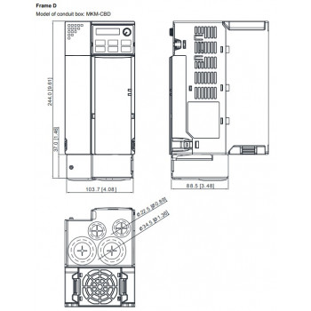 Kábelvezeto tálca - MS300 / MH300  D méretu frekiváltóhoz (Frame D)