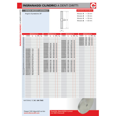 M5 Z=114 d=30mm előfurattal - Anyag: C45