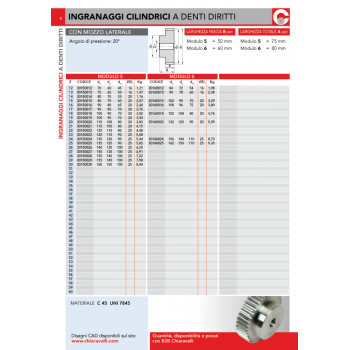 M5 Z=16 d=20mm előfurattal - Anyag: C45